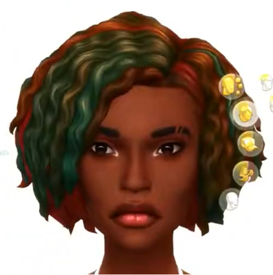 A child sim with brown hair portait on white background